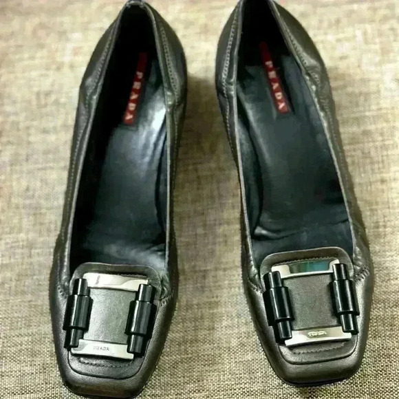 PRADA LINEA ROSSA SQUARE TOE HEEL Shoes Size EU 38 - Picture 1 of 7